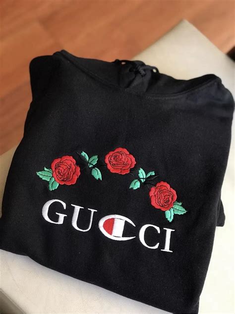 champion gucci hoodie|Gucci x champion embroidered hoodie.